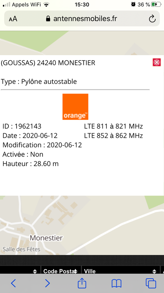 Voici les détails de l’antenne.