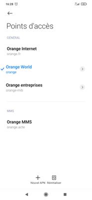 Les paramètres de points d'accès