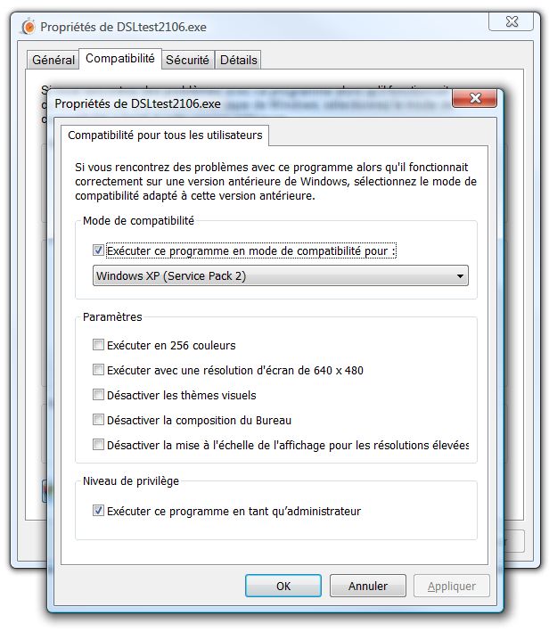 DslTest propriétés pour tous