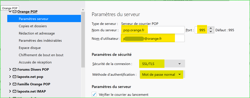 Les zones surlignés en jaune sont à renseigner exactement comme ici