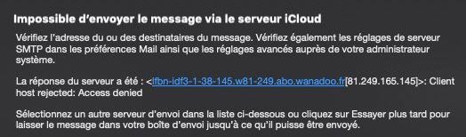 Message d'erreur