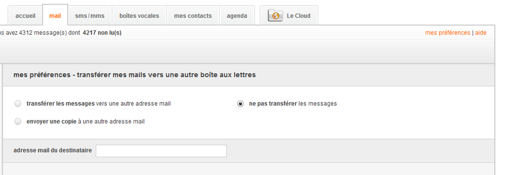Activer  : Ne pas transférer
