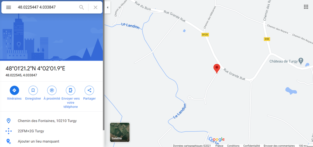 Géolocalisation Rustines