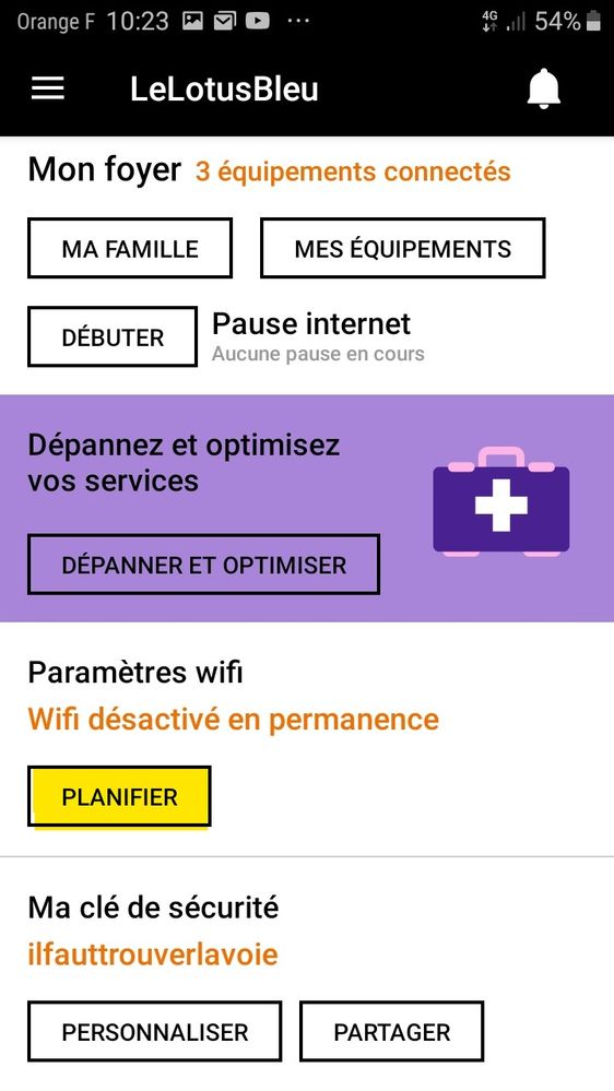 6 - dans Mon Wifi cliquer sur Planifier