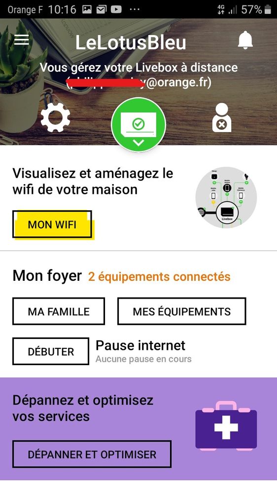 5 - la Livebox est accessible - cliquer sur Mon Wifi