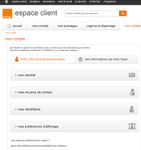 Page mon compte - Rubriques fermées