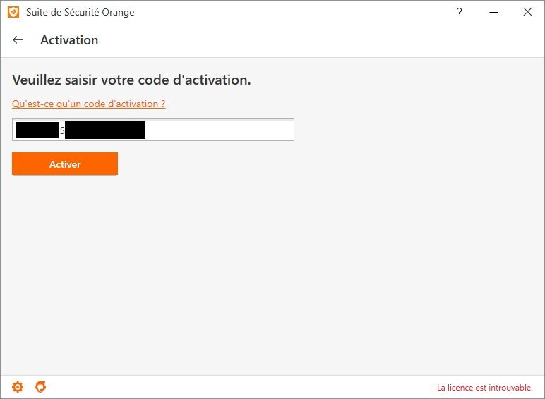 Suite de Sécurité Orange problème de code d'acti... Communauté Orange