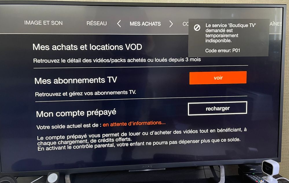 Gestion abonnement tv