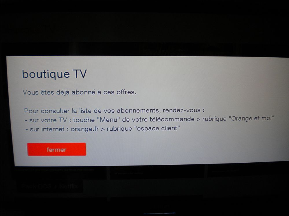 Voilà le message qui apparait après la réinitialisation.