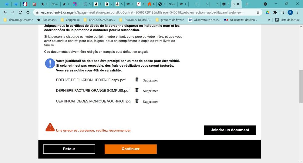 impossible attacher les fichiers demandés....merci de corriger
