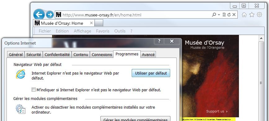 IE - Navigateur par défaut