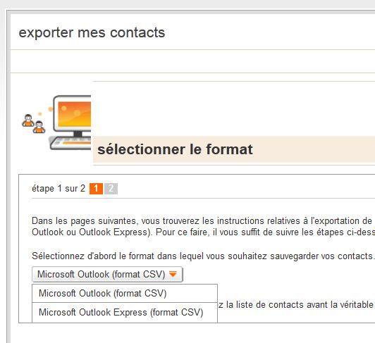 Contacts - Exporter vers ...