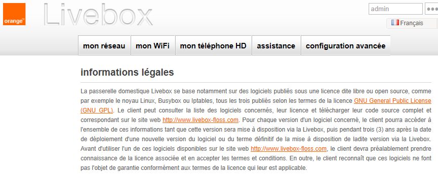 Livebox et GPL