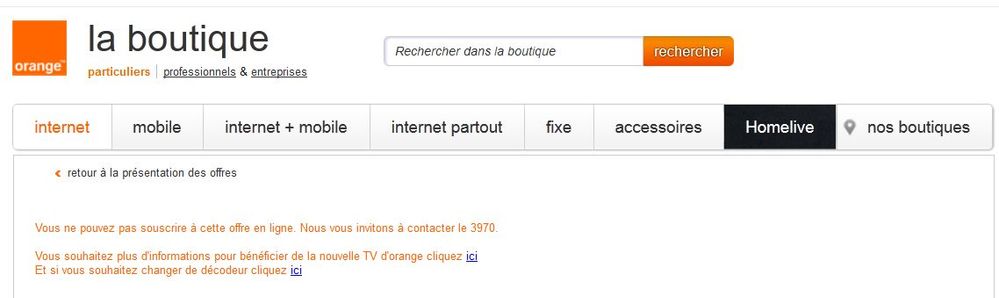 Erreur Test éligibilité Orange
