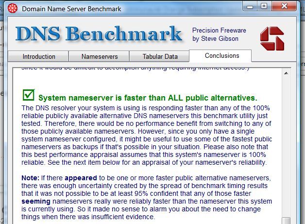 DNS Bench - 2 conclusion