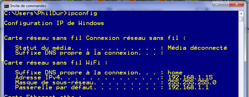 Configuration réseau Windows
