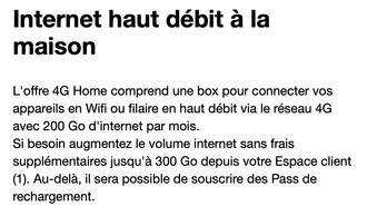 Indiqué sur le site Orange