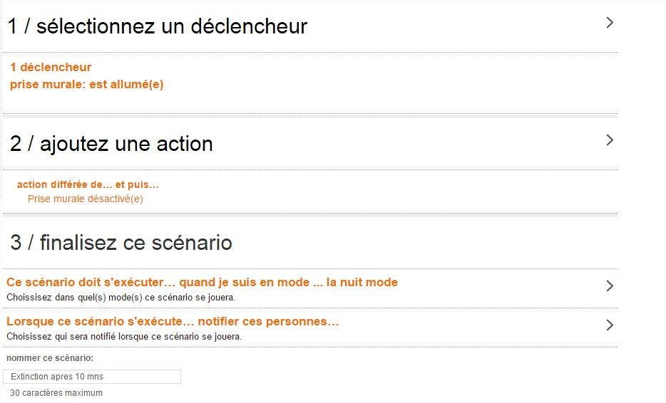 Exemple de scénario action décallée