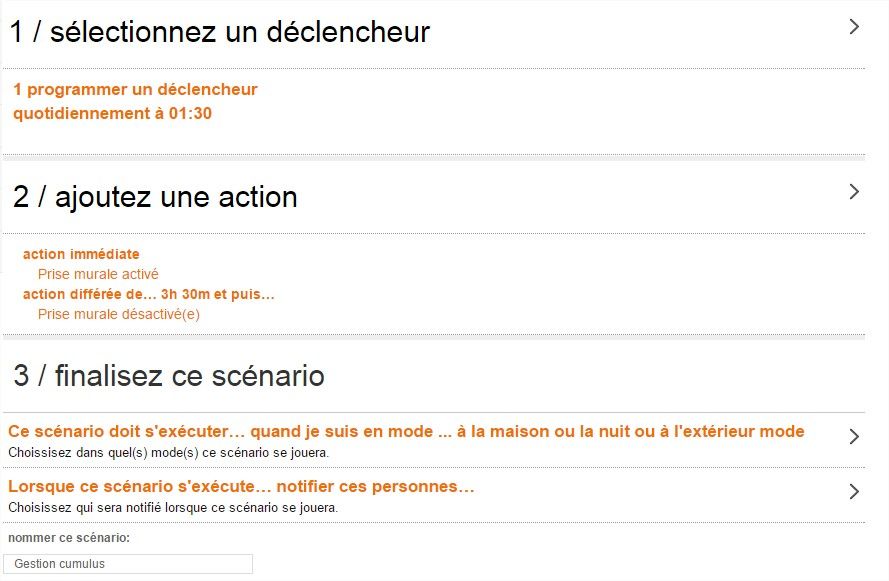 Scenario action immédiate + différée