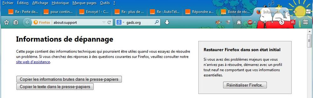 Firefox - réinitialiser