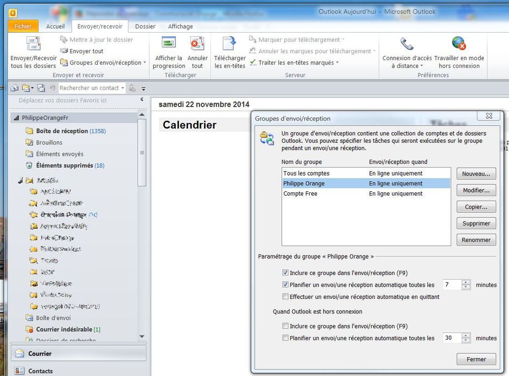 Outlook Envoyer/recevoir