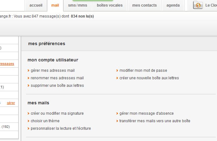 Mail - Préférences