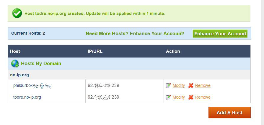 No-Ip - Nouveau Host