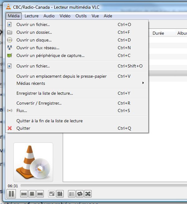 VLC - Ouvrir un flux