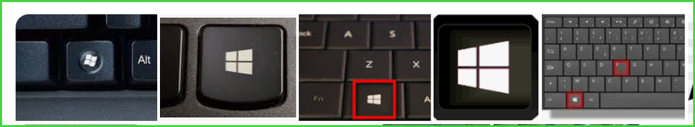 Exemples de touches Windows sur un clavier d'ordinateur