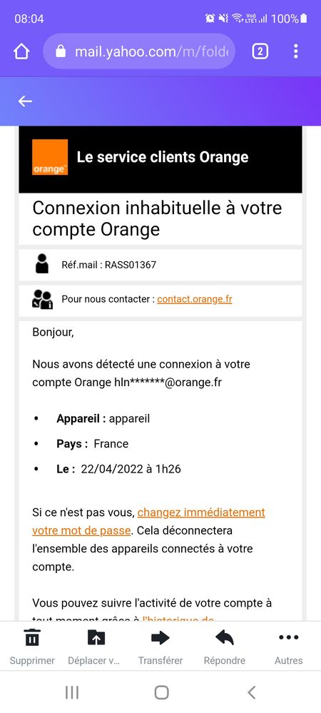Voilà ce que je reçois...