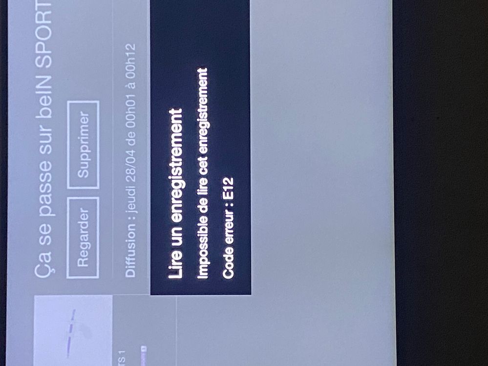 Code erreur E12