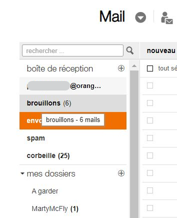 nombre de mails dans le dossier brouillons