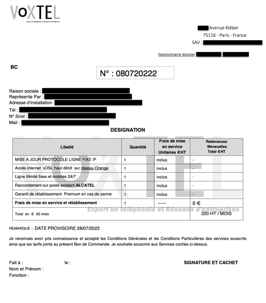 Résolu Démarchage Voxtel Communauté Orange