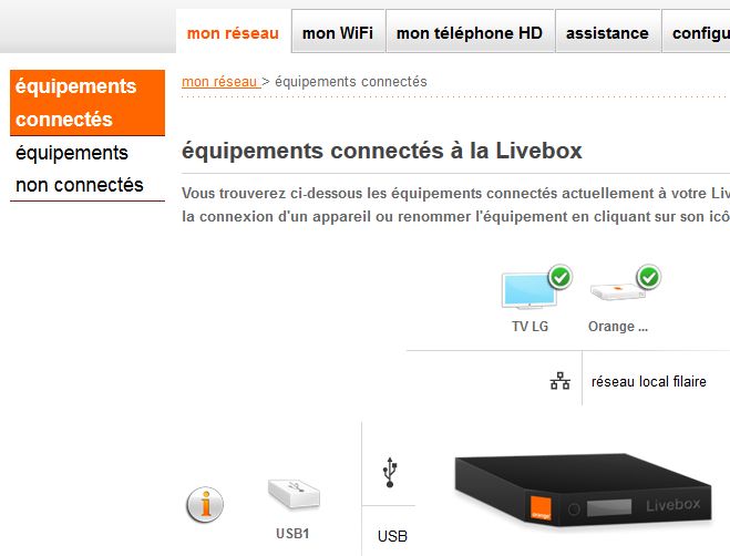 Livebox - disque USB