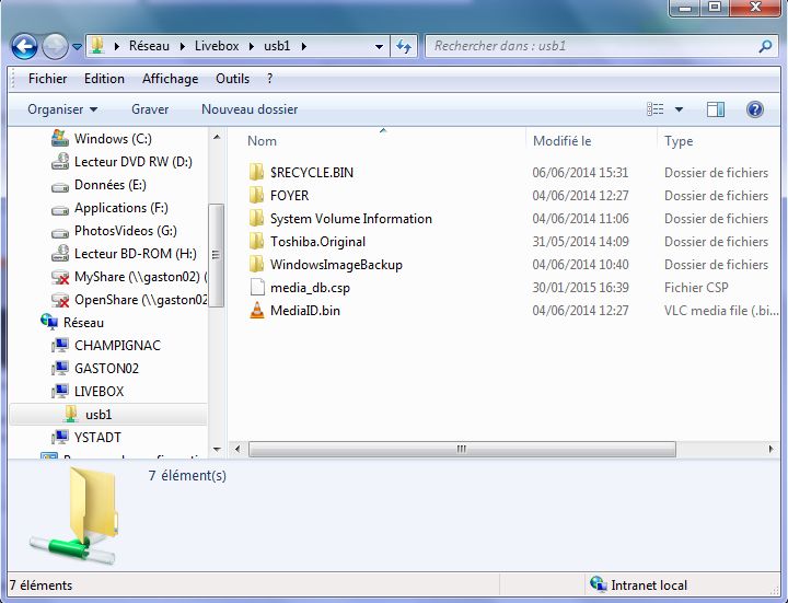 Acces Livebox USB1 depuis le réseau