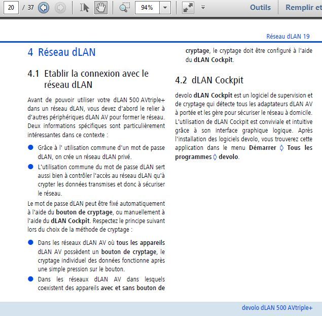 Apairage du Devolo 500 triple