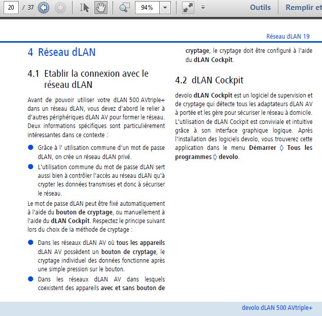 Apairage du Devolo 500 triple