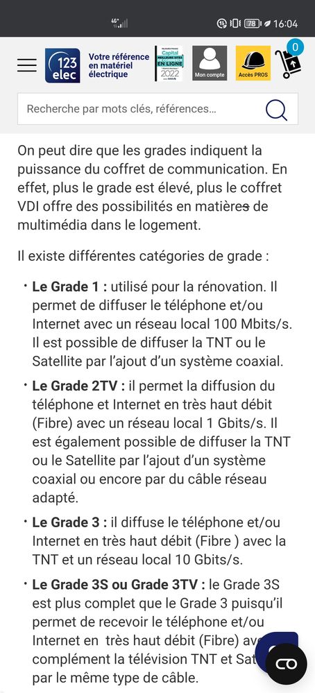 Je parle des cables du tableau qui passe dans le réseau de la maison. Concernant les cables branchés j'ai des 6e