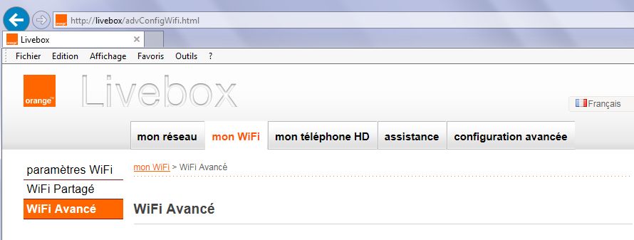 Livebox - Wifi avancé