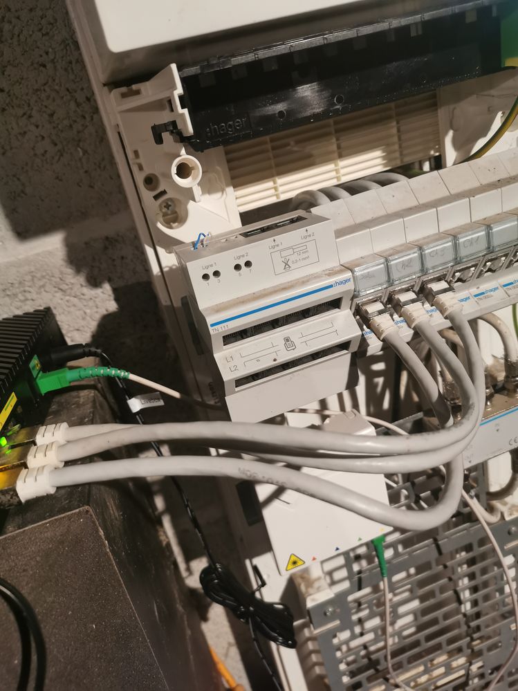 cablage  livebox /boitier de communication