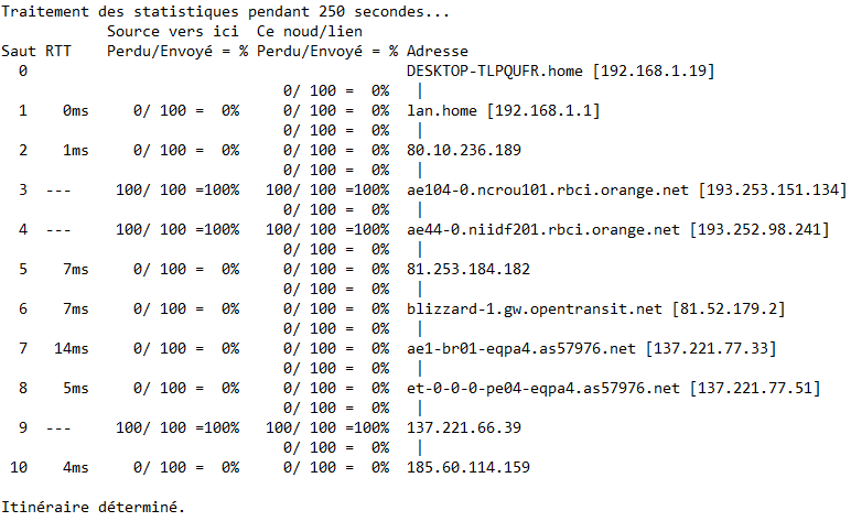 c'est un pathping qu'overwatch conseille de faire
