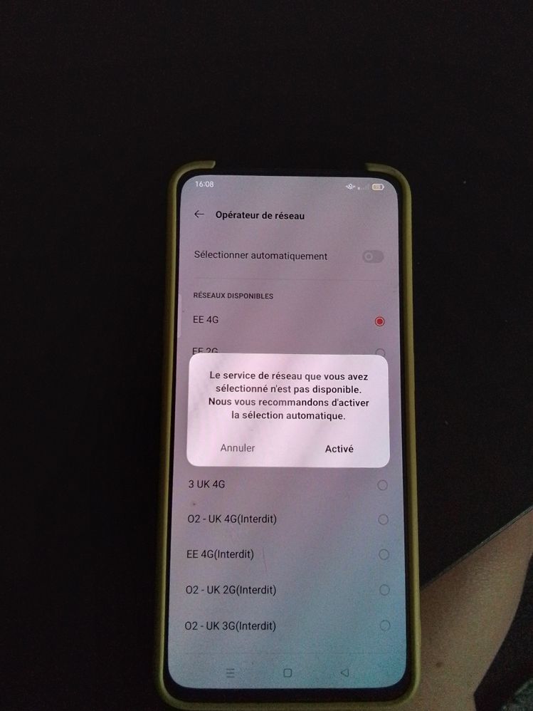 Une fois que j'en essaie un voici ce qui s'affiche.  La sélection auto a bien sûre été tentée plusieurs fois aussi
