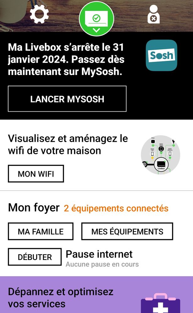 Cliquez sur Mes équipements