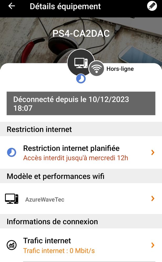 Paramétrage de l'équipement